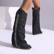 GlamStride Denim Boots