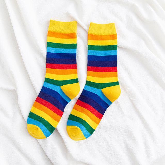 Rainbow Sport Socks - Yellow