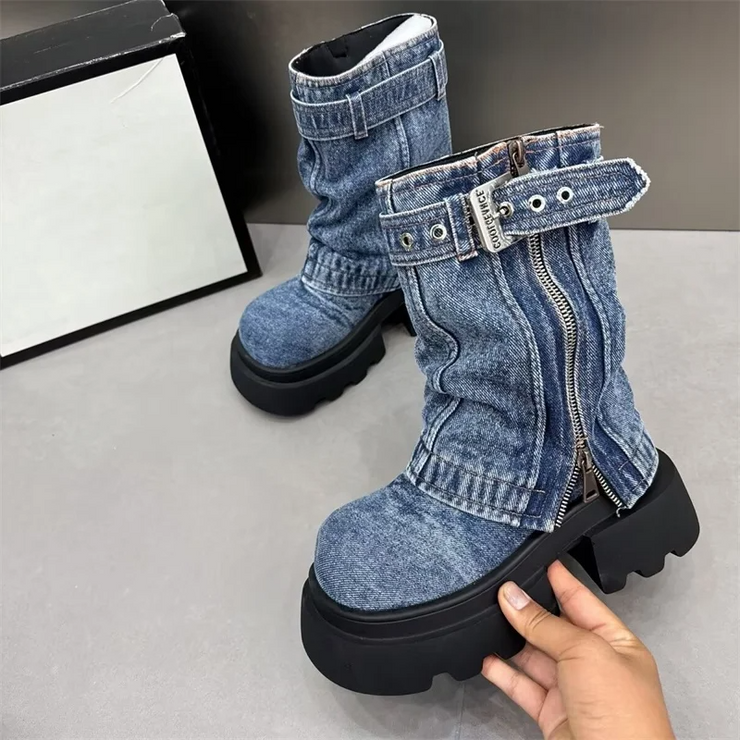 Fashion Fusion Denim Boots