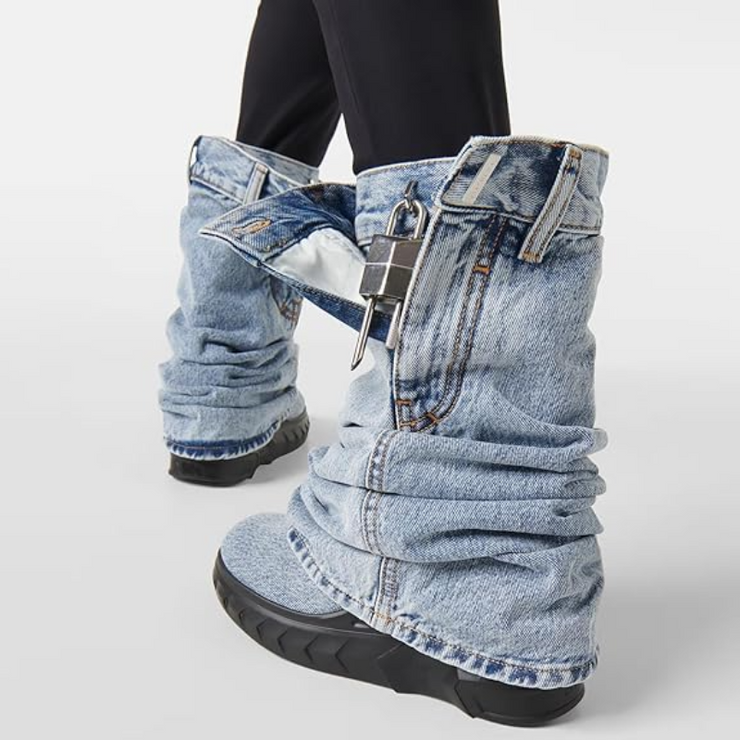 Cadence Locked Denim Boots