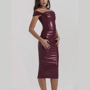 Rosy Sexy Leather Dress