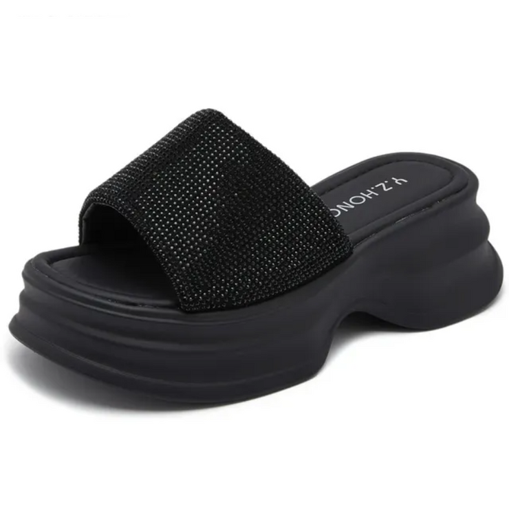 Luxia Glit Platform Slippers
