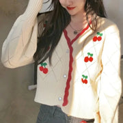 Charming Cherry Knit Cardigan