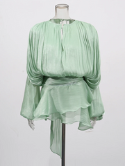 Dreamveil Pleated Wrap Top