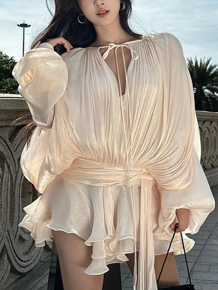 Dreamveil Pleated Wrap Top