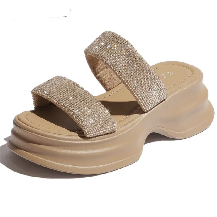 Serena Glit Platform Slippers