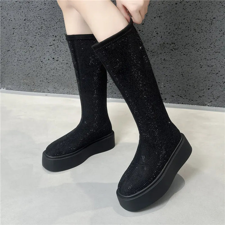 Lustrous Ember Long Boots