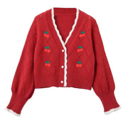 Charming Cherry Knit Cardigan