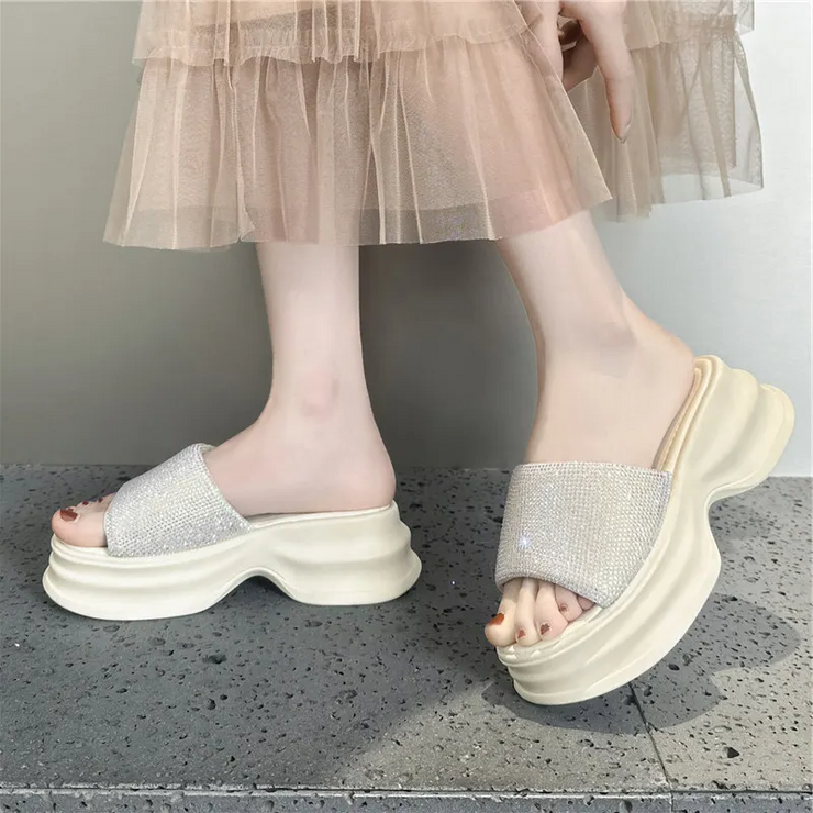 Luxia Glit Platform Slippers