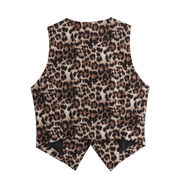 Leopard Lattice Crop Top