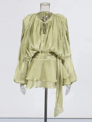 Dreamveil Pleated Wrap Top