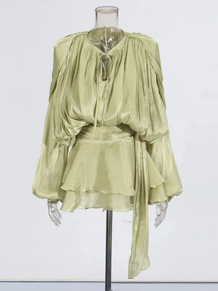 Dreamveil Pleated Wrap Top