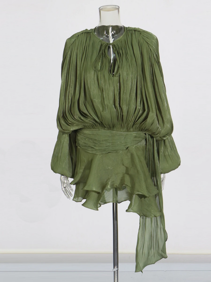 Dreamveil Pleated Wrap Top