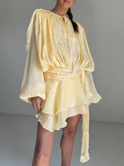 Dreamveil Pleated Wrap Top