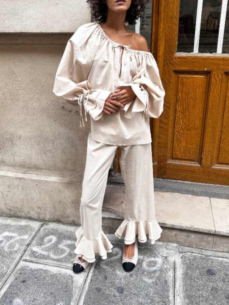 Ruffle Aura Off-Shoulder Set