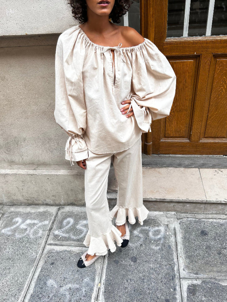 Ruffle Aura Off-Shoulder Set