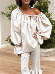 Ruffle Aura Off-Shoulder Set