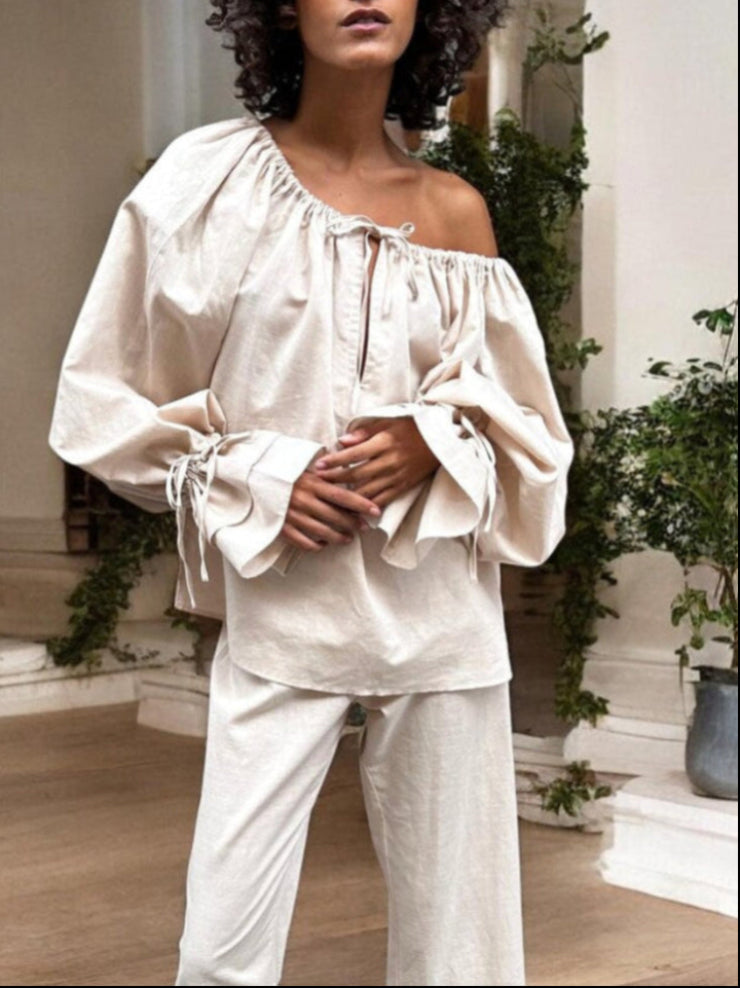 Ruffle Aura Off-Shoulder Set