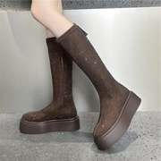 Lustrous Ember Long Boots