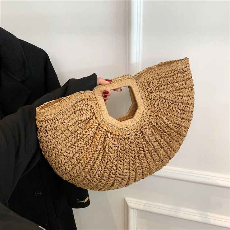 Golden Dune Half-Moon Tote Bag