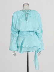 Dreamveil Pleated Wrap Top