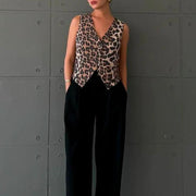 Leopard Lattice Crop Top