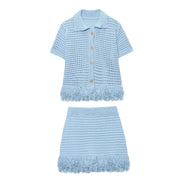 Tassel Muse Cardigan Skirt Sets