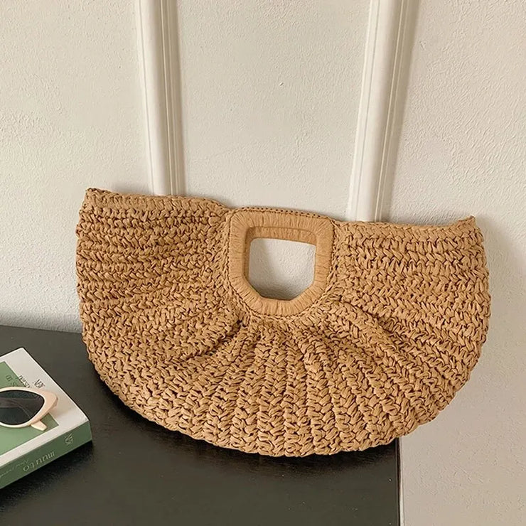 Golden Dune Half-Moon Tote Bag