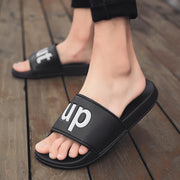 "Shut Up" Slippers | white slippers 